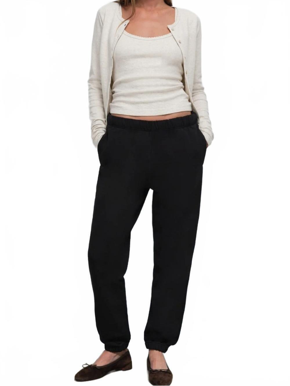 Mate The Label Organic Cotton Fleece Relaxed Pocket Sweatpants Joggers Medium